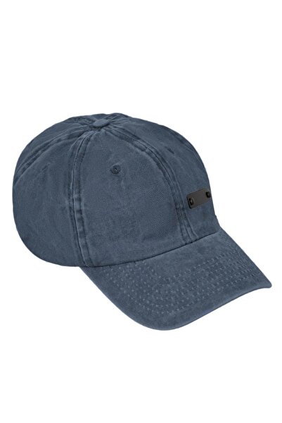OEM Șapcă albastră din bumbac cu etichetă metalică pentru bărbați