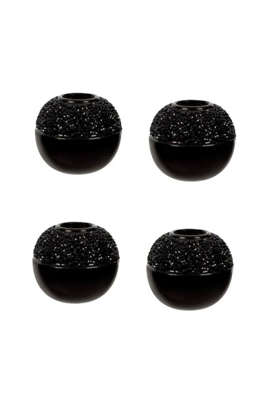 OEM Set de 4 suporturi pentru lumânări tip pastilă din porțelan, 9x9 cm, desi...