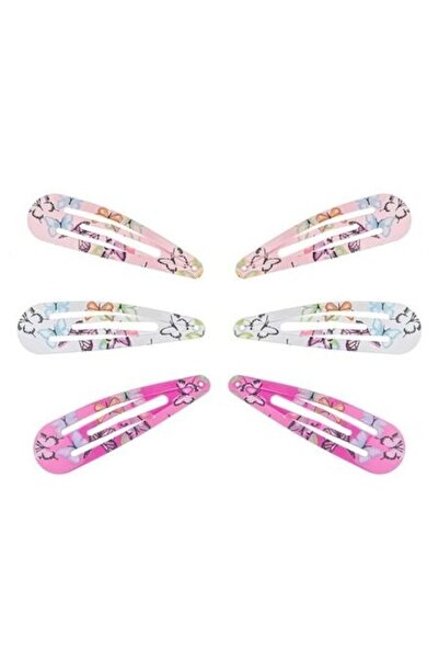 ANTBRO - Set de 6 agrafe de păr pentru fete în diverse culori cu model fluture