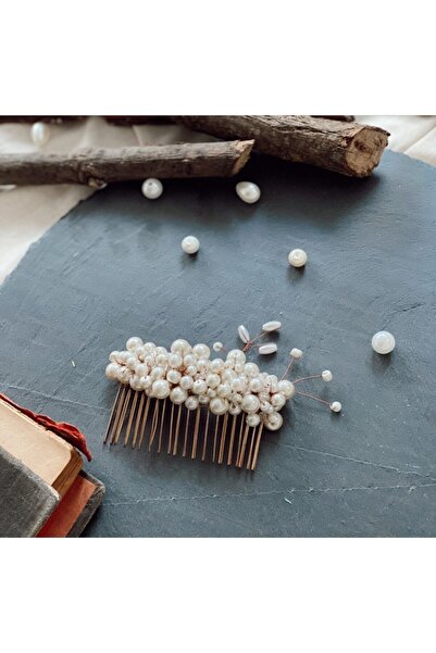 BYEN GİYİM Απλή και Κομψή Κλιπ Μαλλιών με Χτένα - Αξεσουάρ Μαλλιών Νύφης - Κλ...