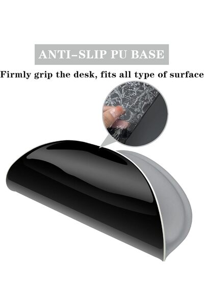 Tazweeq Wrist-Rest Mouse Pad — Comfortable PU Non-Slip Mouse Pad (Gray)