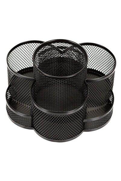 ANTBRO Μεταλλική θήκη στυλό, Μαύρη, Περιστρεφόμενη, Antbro, 7 θέσεις