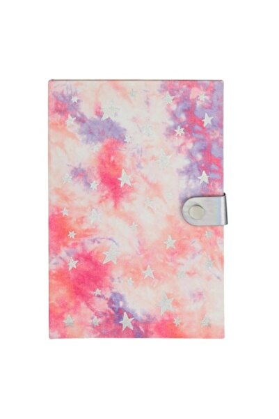 ANTBRO A5 Notebook – Pink Tie Dye Cover with Silver Foil Stars – 80 Sheets – Staple