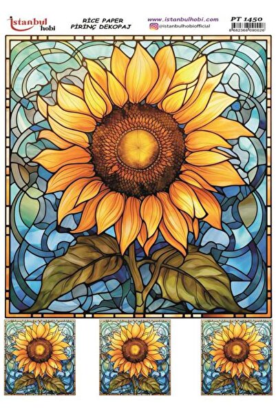 İstanbul Hobi ورق ديكور نحاسي 30×42 سم PT-1450 زهرة الشمس