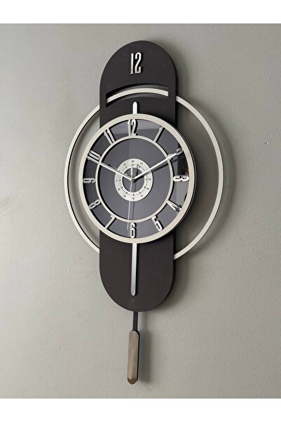 hibiscus Ortası Aynalı Ahşap Duvar Saati – Sessiz Mekanizma, Şık Ev Dekoru (3...