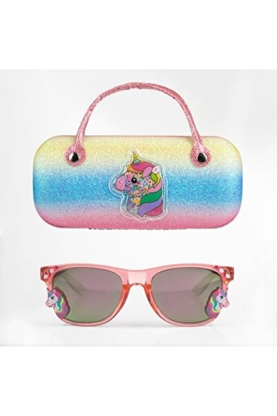 ANTBRO Pink Unicorn Girls Sunglasses Set with Case