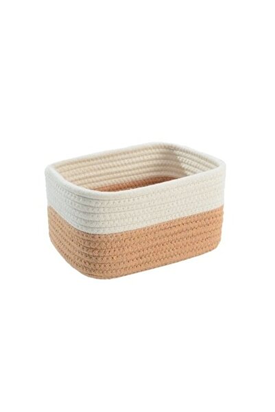 ANTBRO cotton rope storage basket, rectangular, beige, 23 x 18 x 12 cm