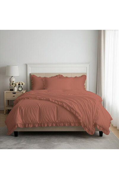 kesenegore 3 Pieces Ranforce Cotton Fabric Ruffled Double Bed Sheet Set