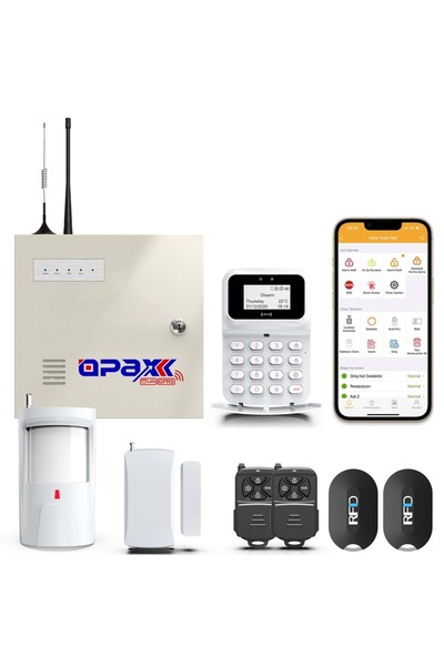 OPAX -2747 GPRS/LAN KEYPADLİ KABLOLU&KABLOSUZ ALARM PANELİ (1 YIL AHM ÜCRETSİZ)