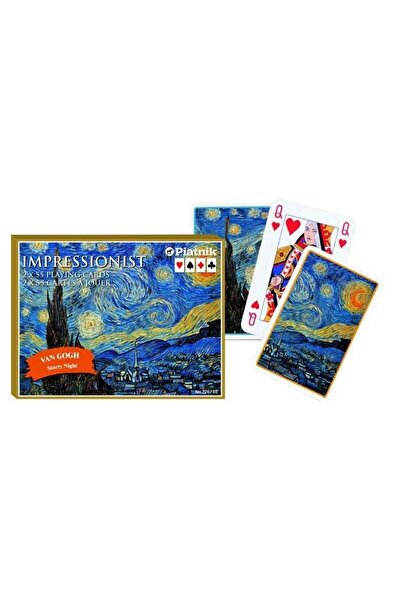 Piatnik Set carti de joc de lux, 2 x 55, Van Gogh Starry Night -