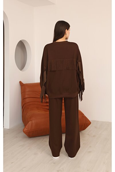 sportiness Püskül Detaylı Oversize Modal Kumaş Eşofman Takım