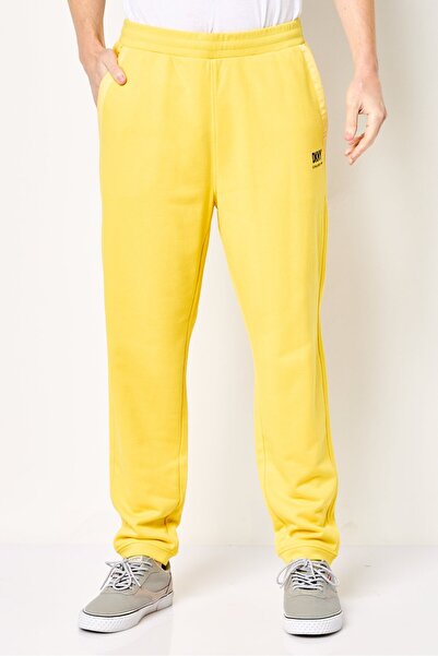 Dkny Men Regular Fit Brand Logo Sweatpants, Yellow