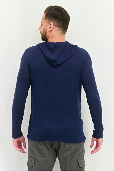 Perry Ellis Men Hooded Long Sleeve Solid Sweatshirt, Navy