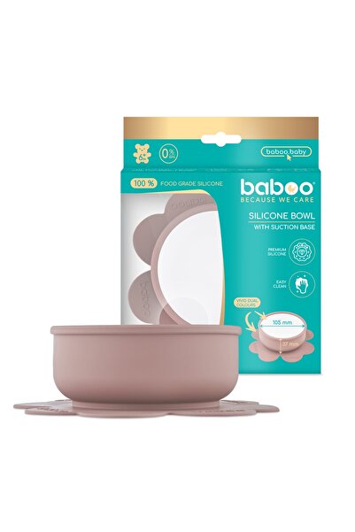 Baboo Силиконова купа с вендуза - розова, 6+ месеца