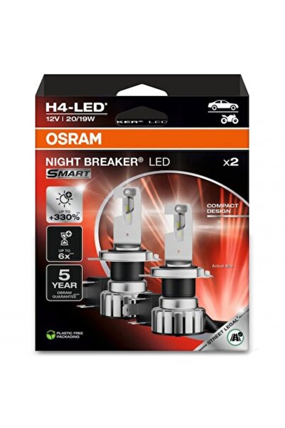 Osram Bec LED inteligent cu întrerupător de noapte +330% H4, 16 W, 12 V, Blister, 2 buc.