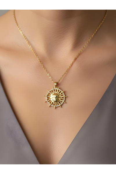 TURBİJ قلادة من الفولاذ على شكل شمس