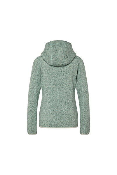 Tchibo Women's Knitted Fleece Jacket, Hooded , Green