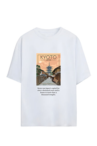 GraffTee تي شيرت كيوتو للجنسين قصة فضفاضة من القطن