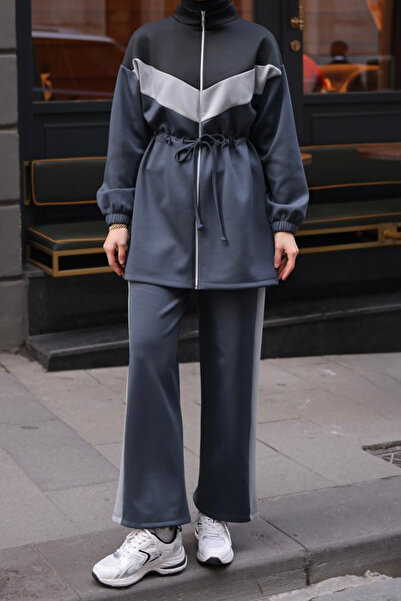 Balenbi Γυναικείο υφασμάτινο κοστούμι τζιν με κορδόνι στη μέση 1123