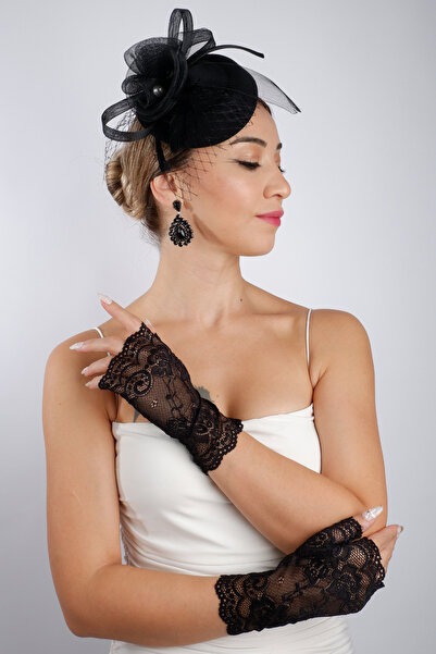 Hayalperest boncuk Mănuși de mireasă elegante, scurte, din satin, perlat, T c...