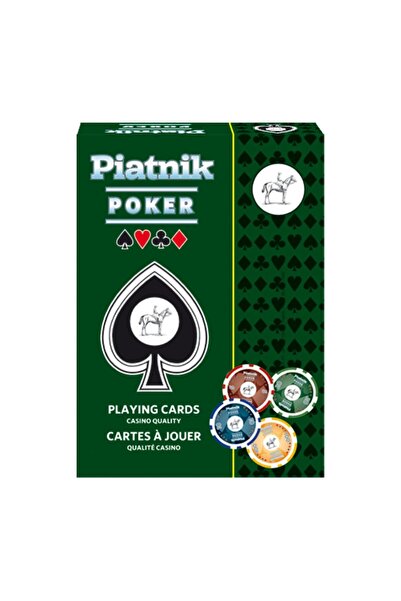 Piatnik Карти за игра на покер, син гръб -