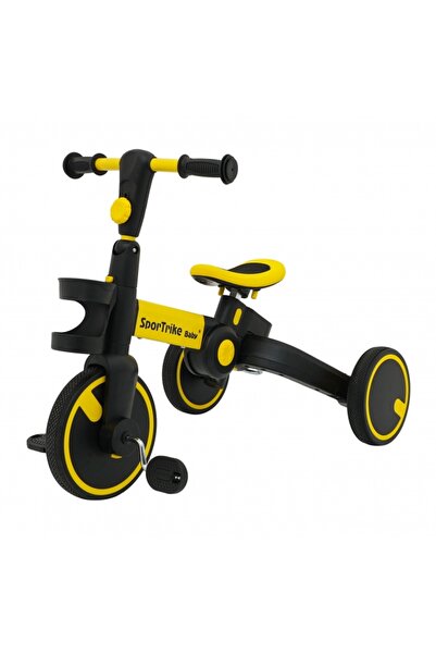 SporTrike Tricicleta cu pedale 3 in 1 si roti din cauciuc - Galben