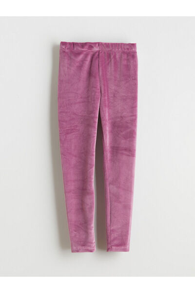 LC Waikiki Colanți pentru fete din catifea cu talie elastică Özmarka, sezon nou