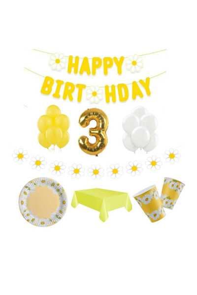 Mini Parti MİNİ PARTY STORE PAPATYA DOĞUM GÜNÜ SETİ