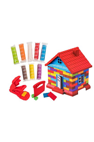 GLOBO Set plastilina creatie casa, Kidea, pentru copii, 8 x 80 g, diverse culori