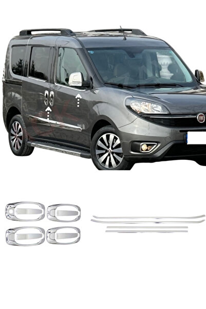 ACK Dizayn FİAT DOBLO 2010+ ARACA ÖZEL KROM CAM ÇITASI + KROM KAPI KOL 2'Lİ S...