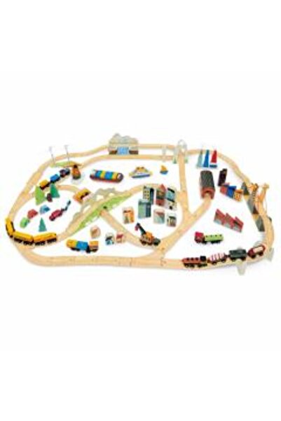 Tender Leaf Toys Set de tren cu vedere la munte, din lemn premium - Mountain ...