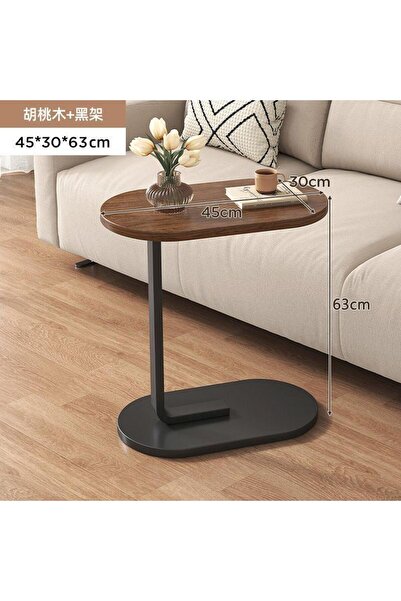 Genaric C-shaped side tables, small table with metal frame, wooden top, sofa ...