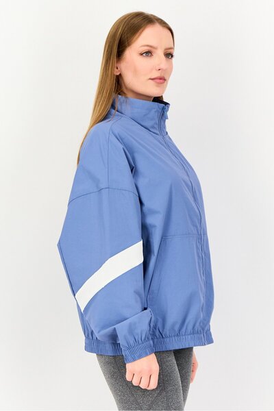 New Balance Women Oversized Fit Long Sleeve Training Jacket, Slate Blue