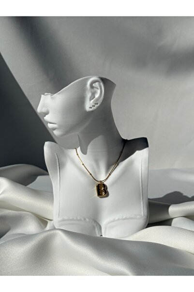 NB STEELORA Balon Gold Color Steel Letter Necklace