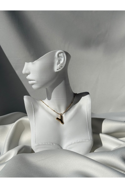 NB STEELORA Balon Gold Color Steel Letter Necklace
