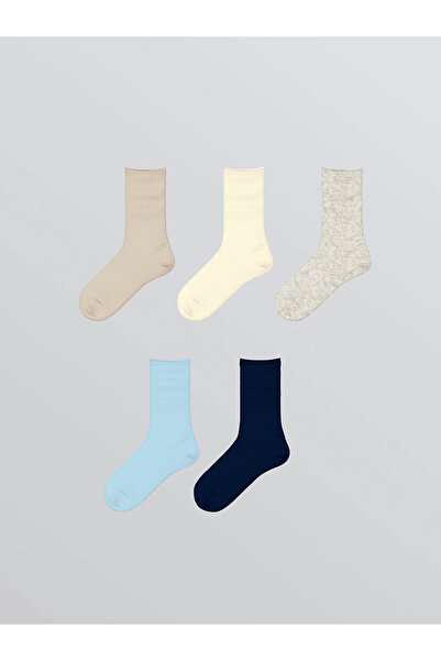 LC Waikiki Lcw Dream Gray Women's Plain Socks 5-Pack
