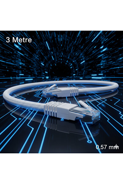 OKURLAR 3 Meter Cat6 (Category 6) Ethernet /Internet/Data/Network/Modem Cable High Speed (3 Meters)