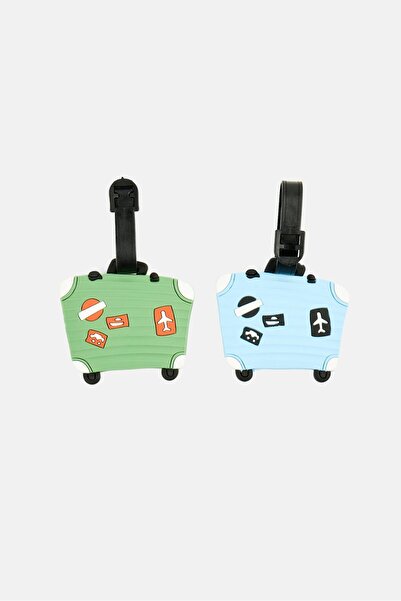 NANNETTE 2 Pack Luggage Tags, Blue/Green