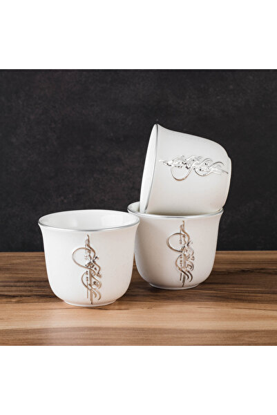 Dania Luxury Arabic coffee cup set - 12 pieces with elegant silver engraving