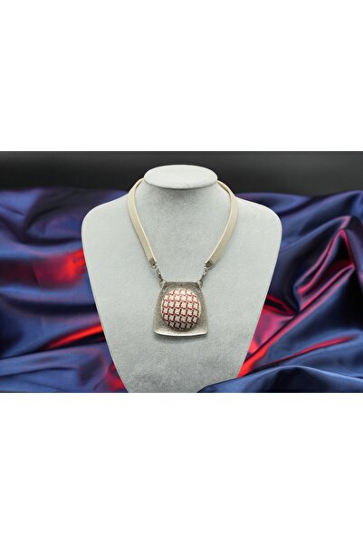 nicole gümüş Zamak Malzeme Üzerine Sunni Deri El İşçiliği Tel Kırma Kolye