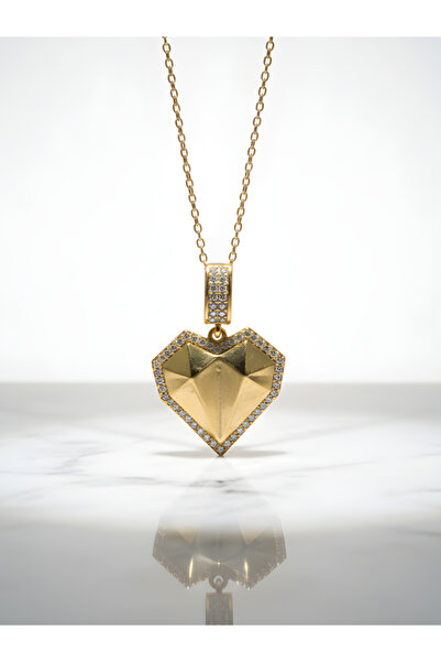 TURBİJ قلادة من الفولاذ على شكل قلب هندسي