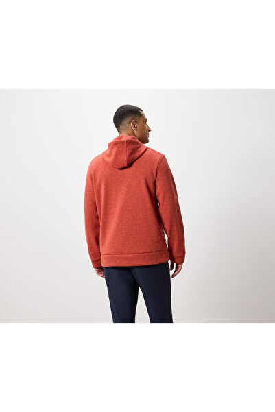 Tchibo Men's Hooded Knitted Fleece Jacket, Orange