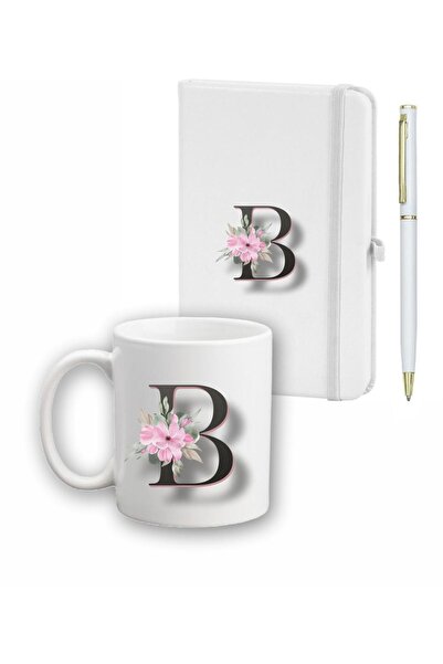 CVCWOOD Flower Pattern Agenda, Mug and Pen Set