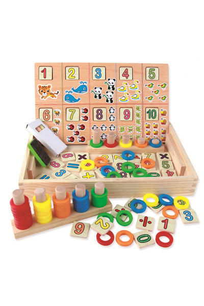 OEM Tabla educativa din lemn Montessori – cifre, numarare si operatii matemat...