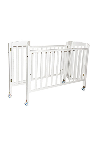 HOURS Horse 3 in 1 Portable Foldable Baby Bed, Wood or White with Transparent Mosquito Net, Size L