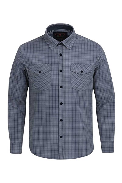 tambattal Πουκάμισο από βαμβακερή φανέλα μεγάλου μεγέθους με διπλή τσέπη (ευρύχωρο άνετο κορμάκι)