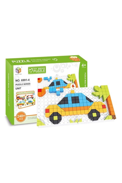 OEM Joc creativ Mozaic Mașini – 248 piese | Cuburi STEM colorati pentru copii...