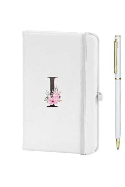 LİNOVERA Letter I Flower Pattern Printed Notebook