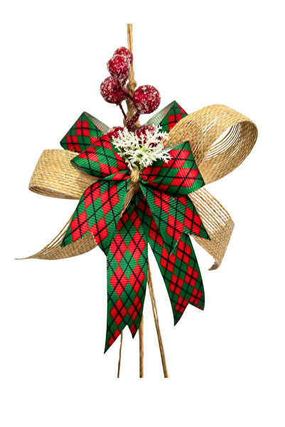 Home Ekoseli Jüt Kurdeleli Doğal Kozalak Kapı Süsü