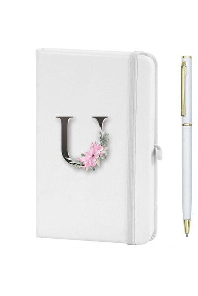 CVCWOOD Letter U Flower Pattern Printed Notebook
